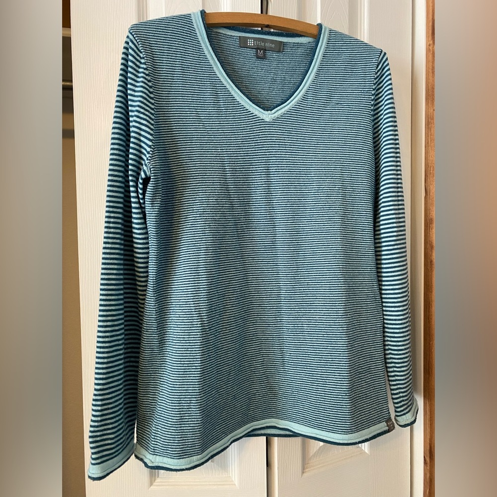 Title Nine Striped V-Neck Sweater
